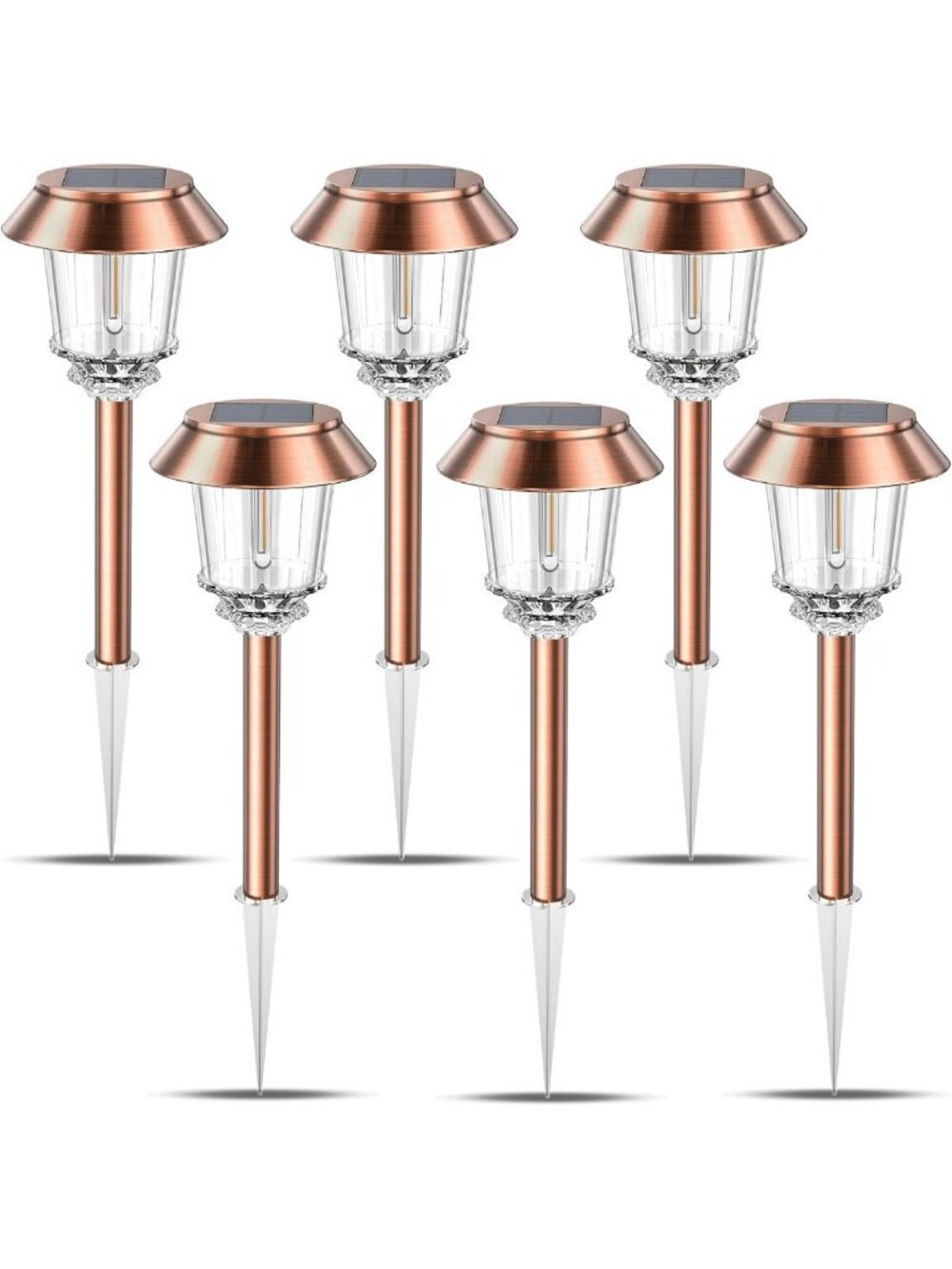 6 Pack Waterproof Solar Pathway Lights for Outdoor Garden & Landscape Lighting